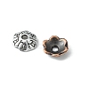 200Pcs 4 Colors 6-Petal Tibetan Style Alloy Flower Bead Caps TIBE-FS0001-03-3