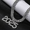 Brass Full Crystal Rhinestone 2025 Pendant Necklaces for Women NJEW-Q005-01P-4