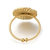 Flower 304 Stainless Steel Open Cuff Ring for Women RJEW-F161-02G-10-3