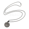 Retro Mandala 201 Stainless Steel Box Chain Constellation Pendant Necklaces for Women Men NJEW-M223-01C-3