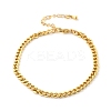 Brass Curb Chain Bracelets for Women Men BJEW-F494-01G-01-2