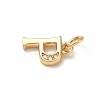 Brass Micro Pave Cubic Zirconia Charms KK-I382-03G-P-2