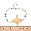 304 Stainless Steel Link Bracelets for Women BJEW-Z156-01GP-5