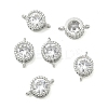 SHEGRACE Brass Pave Clear Cubic Zirconia Flat Round Connector Charms XGRQ3D002-500P-2