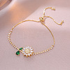 Sunflower Brass Micro Pave Cubic Zirconia Slider Bracelets FS-WG293B2-03-1