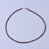 Natural Garnet Beaded Necklaces NJEW-K114-C-A04-1