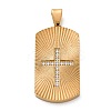 304 Stainless Steel Micro Pave Cubic Zirconia Pendants STAS-U043-26G-1