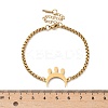 Moon 304 Stainless Steel Link Bracelets BJEW-M097-02G-5