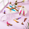 16Pcs 8 Colors Resin & Wood Pendants WOOD-TA0002-70-8