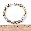 201 Stainless Steel Byzantine Chain Bracelets BJEW-B078-164GP-3