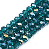 Electroplate Glass Beads Strands X-EGLA-A034-T6mm-B25-4