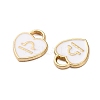 (Defective Closeout Sale: Enamel Yellowing) Golden Alloy Enamel Charms ENAM-XCP0001-47D-2