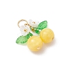 6Pcs 6 Styles Natural Amethyst & Carnelian & Mashan Jade & Malaysia Jade Cherry Pendants PALLOY-MZ00821-4