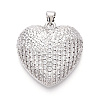 Brass Micro Pave Clear Cubic Zirconia Pendants KK-N268-52P-1