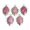 Natural Rhodonite Faceted Leaf Pendants G-I375-04P-12-1