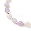 Natural Aquamarine & Rose Quartz & Amethyst Beaded Stretch Bracelets for Women BJEW-JB13357-3