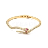 Cubic Zirconia Snake Open Cuff Bangle BJEW-P281-09G-02-2