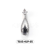 Chinese lute Shape Brass Micro Pave Clear Cubic Zirconia Nail Gems Set MRMJ-T015-41P-05-2