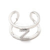 Clear Cubic Zirconia Initial Letter Open Cuff Ring RJEW-A012-01P-Z-1