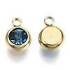 PVD Vacuum Plating 201 Stainless Steel Rhinestone Charms LS-X-STAS-S068-09G-1