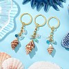 Natural Shell Pendant Keychains KEYC-JKC01094-02-2