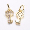 Long-Lasting Plated Brass Micro Pave Cubic Zirconia Charms X-ZIRC-F069-48G-2