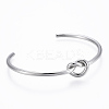 Tarnish Resistant Trendy 304 Stainless Steel Torque Cuff Bangles BJEW-H703-19P-1