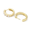 Circle Ring Rack Plating Brass Plastic Pearl Bead Hoop Earrings for Women EJEW-K245-19G-2