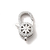Brass Micro Pave Clear Cubic Zirconia Lobster Claw Clasps KK-A266-24E-P-1