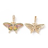 Brass Micro Pave Cubic Zirconia Pendants KK-E005-14G-02-2