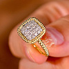 Brass Micro Pave Cubic Zirconia Finger Rings for Women FS-WG378B2-03-5