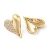 Rack Plating Brass Micro Pave Clear Cubic Zirconia Stud Earrings for Women EJEW-G394-12A-G-1
