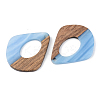 Opaque Resin & Walnut Wood Pendants RESI-S389-016A-C01-2