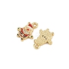 Brass Micro Pave Cubic Zirconia Charms KK-Z129-01G-05-2