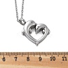 304 Stainless Steel Double Dolphin Heart Urn Ashes Necklaces LS-STAS-Z106-08P-6