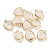 Natural Quartz Crystal Faceted Heart Charms G-Q006-07G-06-1