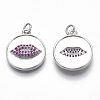 Brass Micro Pave Cubic Zirconia Pendants KK-S356-019P-NF-2