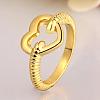 Real 18K Gold Plated Brass Heart Finger Rings for Women RJEW-BB07658-8A-2