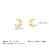 Minimalist Moon 304 Stainless Steel Stud Earrings OR3894-5