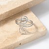 304 Stainless Steel Round Wrap Open Cuff Rings for Women Men LS-RJEW-Z071-02A-P-3