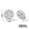 Fashionable Cute Shiny Brass Rhinestone Stud Earrings French Romantic Sunflower Earrings LT6449-1-1