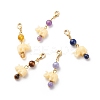 Natural Gemstone and Resin Elephant Pendant Decorations HJEW-JM00711-01S-1