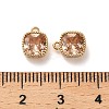 Brass Micro Pave Clear Cubic Zirconia Charms KK-B110-01G-06-3