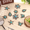 10Pcs 5 Styles Synthetic Turquoise Pendants TIBEP-TA0001-13-5