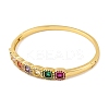 Brass Pave Colorful Cubic Zirconia Hinged Bangles for Women BJEW-S147-33G-A-2