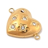 Ion Plating(IP) 304 Stainless Steel Micro Pave Clear Cubic Zirconia Connector Charms STAS-S131-16G-2
