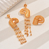 Vintage Alloy Hollowed-out Conch Shape Ring & Tassel Earrings Sets for Women LS-CY8500-5