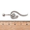 Alloy Rhinestone Snake Curved Barbell Belly Rings LS-AJEW-R007-03P-02-5