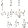 6Pcs 3 Styles Moon Alloy Swivel Lobster Claw Clasps & Brass Cable Chains AJEW-SC0003-98P-1
