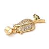 Rack Plating Brass Cubic Zirconia Pendants KK-D026-33G-3
